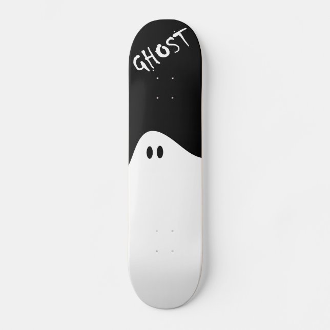 Skateboard negro y fantasma blanco (Anverso)