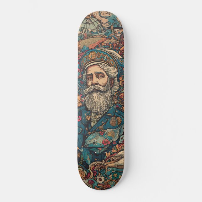 Skateboard Nemo psicodélico colorido (Anverso)