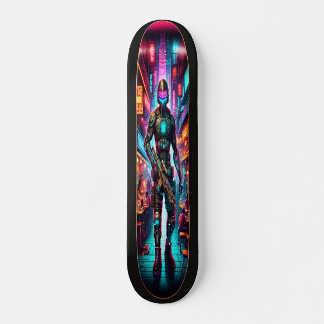 Skateboard Neon Bounty: Cyber Hunter (Anverso )