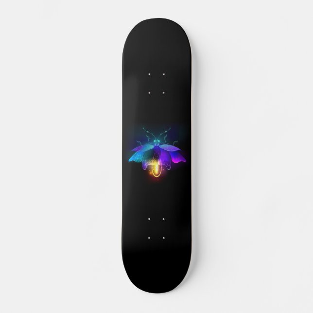 Skateboard Neon Firefly en negro (Anverso)