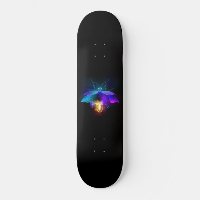 Skateboard Neon Firefly en negro (Anverso)