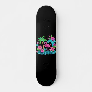 Skateboard Neon Flamingo Tropical