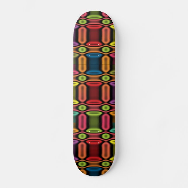 Skateboard Neón geométrica (Anverso)