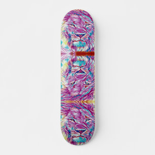 Skateboard Neon Lion Burn Elemento Personalizado Pro Banger B