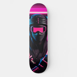 Skateboard neon ninja