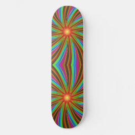 Skateboard Neon Spiral Vortex – Vibrant Fractal Motion Design
