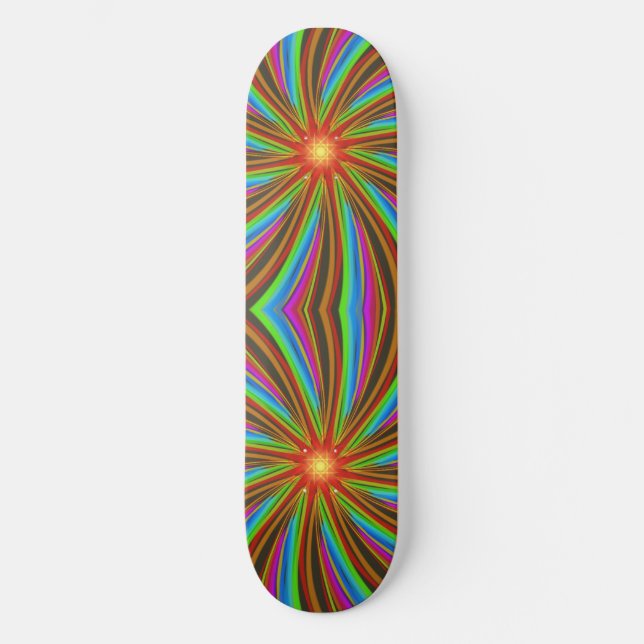 Skateboard Neon Spiral Vortex – Vibrant Fractal Motion Design (Anverso)