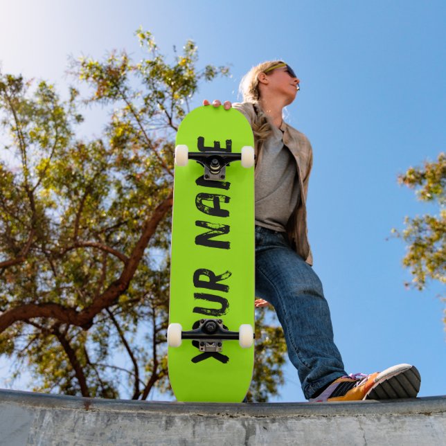 Skateboard Neón verde fluorescente (Exterior 1)