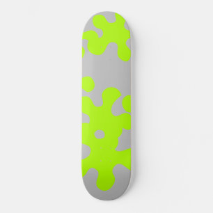 Skateboard neón verde slime gris diversión