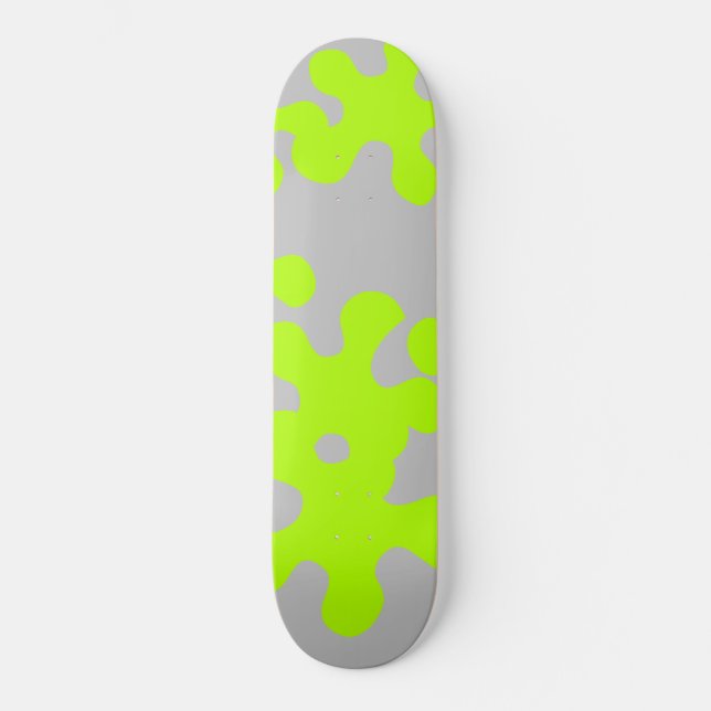 Skateboard neón verde slime gris diversión (Anverso)