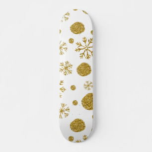 Skateboard Nieve dorada en llamas 1