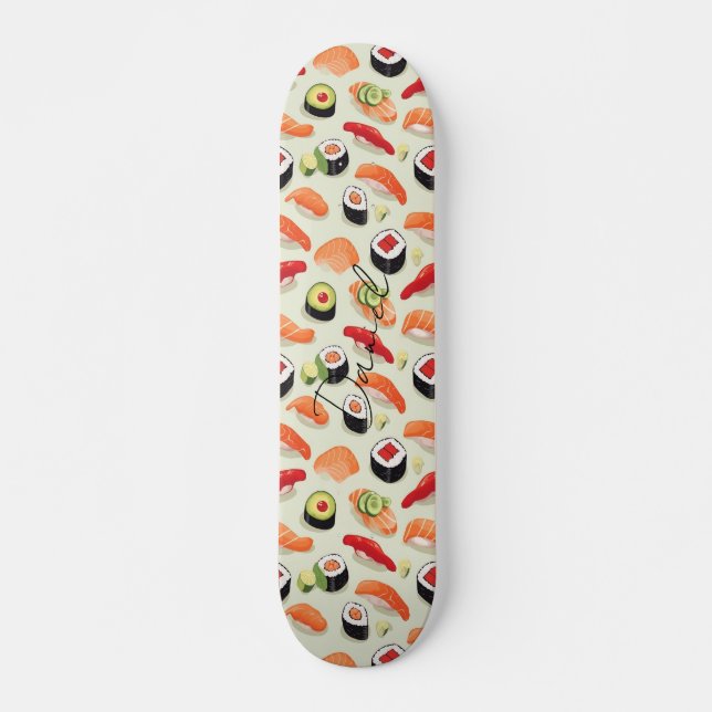 Skateboard Nigiri Sushi Patrón de Personalizado alimenticio d (Anverso )