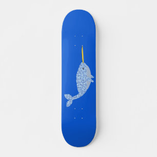 Skateboard Niño Azul lindo Narwhal