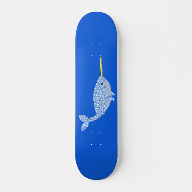Skateboard Niño Azul lindo Narwhal (Anverso )