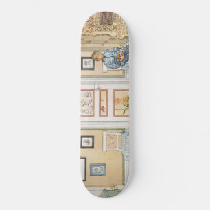 Skateboard Niño sentado en la esquina (por Carl Larsson)