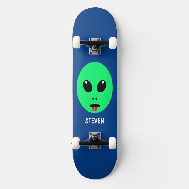 Skateboard Niños Alienados verdes personalizados (Anverso)