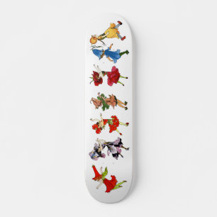Skateboard Niños con flores bailando