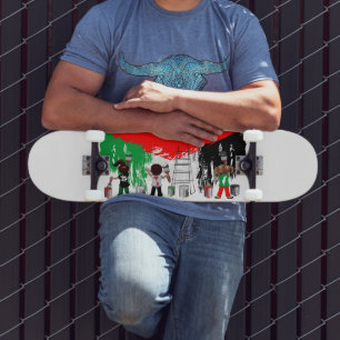 Skateboard Niños de Gaza pintando la bandera de Palestina