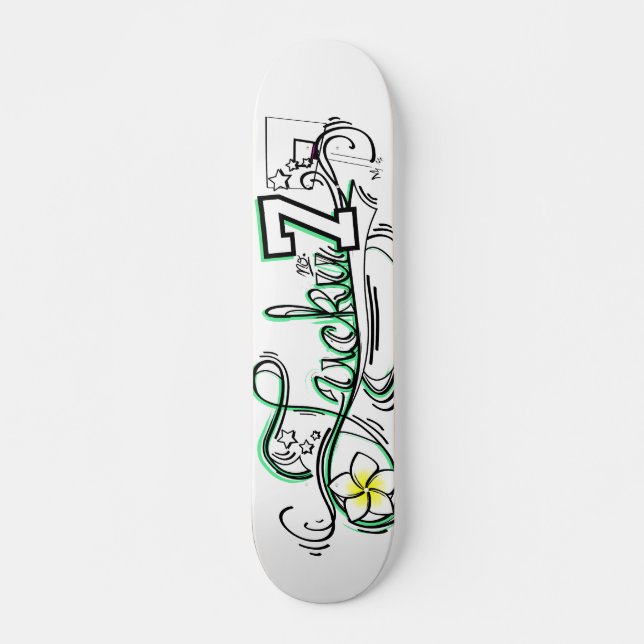 Skateboard No. afortunado 7 claro (Anverso )