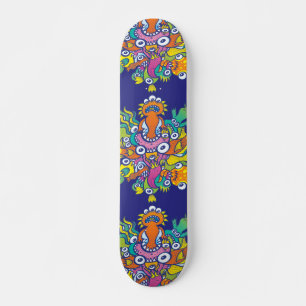 Skateboard No dejes que este monstruo malvado y hambriento en