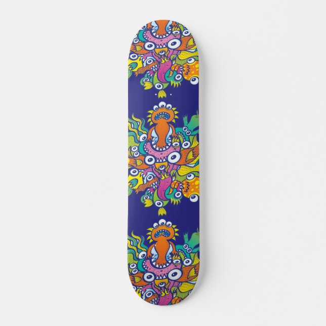 Skateboard No dejes que este monstruo malvado y hambriento en (Anverso )