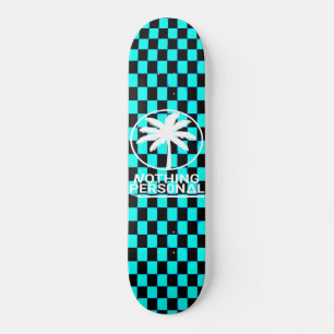 Skateboard No hay nada personal negro y degradado azul contro
