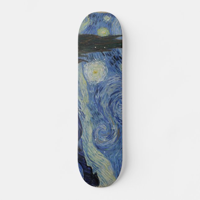 Skateboard Noche estrellada de Vincent Van Gogh (Anverso)