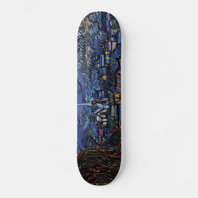 Skateboard Noche estrellada de Vincent Van Gogh (Anverso)