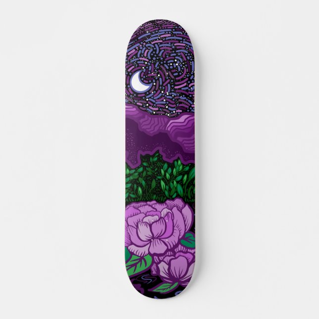 Skateboard Noche estrellada junto al lago (Anverso )