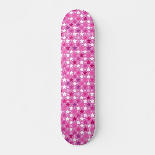 Skateboard Noche estrellada rosa brillante (Anverso )