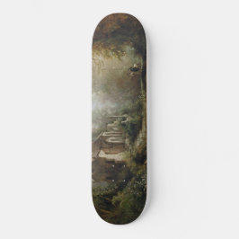 Skateboard Noche iluminada por la luna sobre la capilla del c