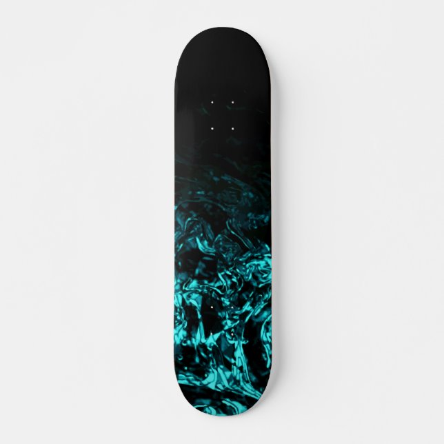 Skateboard Noche ventosa azul turquesa negro (Anverso )