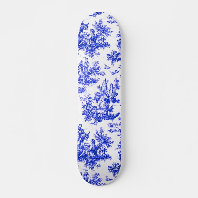 Skateboard NOMADESAUSTRALIENS blue toile de Jouy (Anverso )