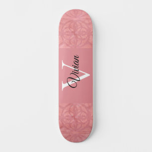 Skateboard Nombre de Batik Rosado Ruddy Monogramado