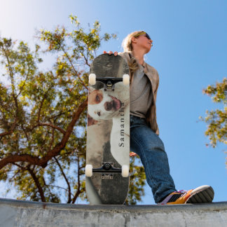 Skateboard Nombre de familia de foto de perro personalizada