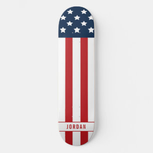 Skateboard Nombre de la bandera estadounidense patriótica