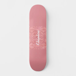 Skateboard Nombre De La Batita Rosa Ruddy Y De La Acuarela Az