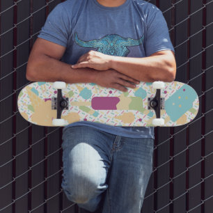 Skateboard Nombre de Patrón de Purpurina de Helado Colorido
