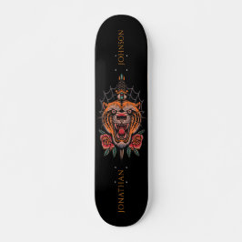 Skateboard Nombre del apellido del Rosa japonés tigre salvaje