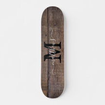 Nombre del guión monograma del patrón de madera rú