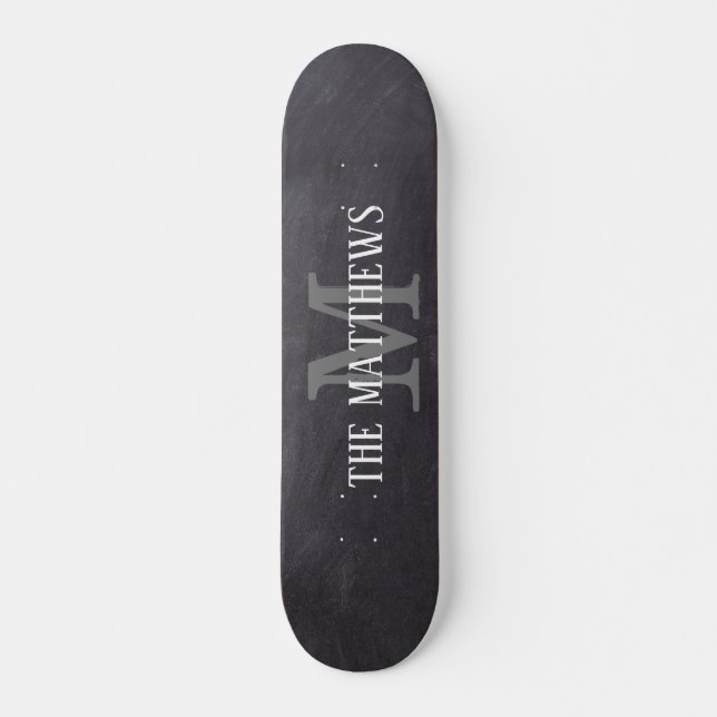 Skateboard Nombre del monograma del tablero de personalizado  (Anverso )