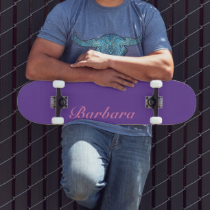 Skateboard Nombre Elegante Púrpura Real   Clásico Moderno 