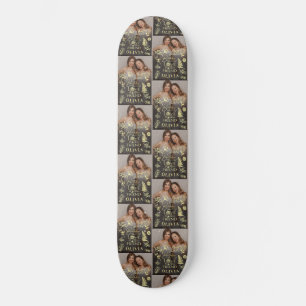 Skateboard Nombre minimalista con estilo Foto Cumpleaños de a