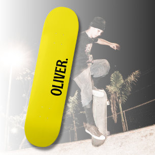 Skateboard Nombre moderno amarillo canario   Classic Trendy