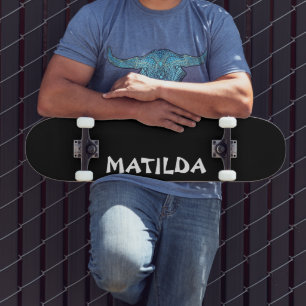 Skateboard Nombre moderno negro   Elegante Moda