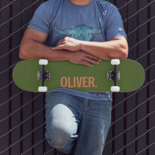 Skateboard Nombre moderno verde oliva   Classic Trendy