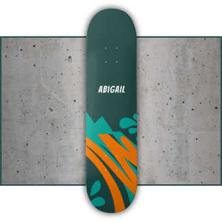 Skateboard Nombre Naranja Verde Medio Salvaje Abstracto