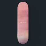 Skateboard Nombre Ombre de color de agua rosa<br><div class="desc">El patinador de color rosa acuático Ombre Name tiene un efecto rosa,  lavanda,  violeta,  rubor y color de agua de coral,  además de tu nombre.</div>