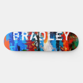 Skateboard Nombre personalizado abstracto de color moderno de