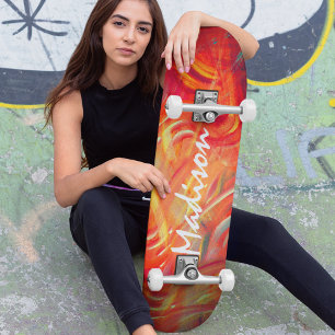 Skateboard Nombre personalizado abstracto moderno colorido